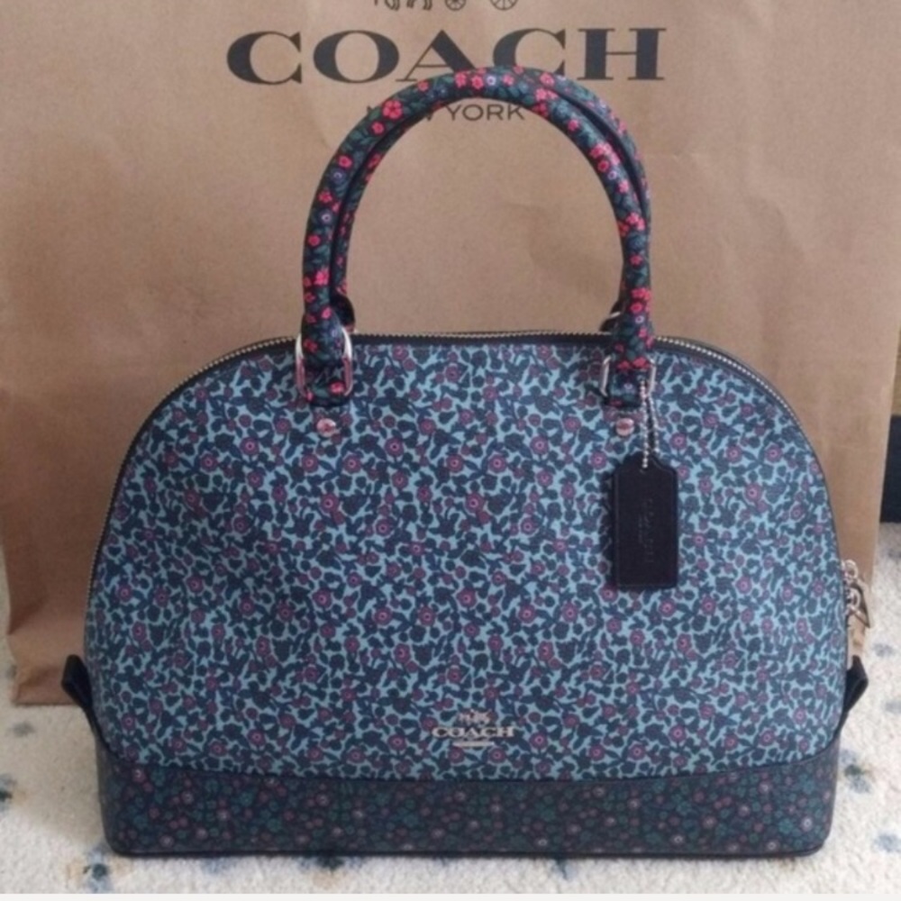 COACH SIERRA SATCHEL FLORAL PRINT HANDBAG - Picture 2 of 5